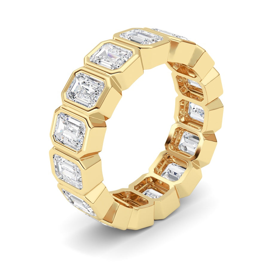 3.75Cttw Emerald Shaped Lab Grown Diamond (F/VS) Eternity Band Ring in 14K Gold