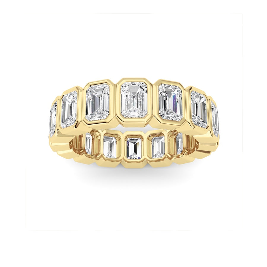 4Cttw Emerald Shaped Lab Grown Diamond (F/VS) Eternity Band Ring in 14K Gold