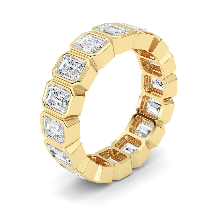 4Cttw Emerald Shaped Lab Grown Diamond (F/VS) Eternity Band Ring in 14K Gold