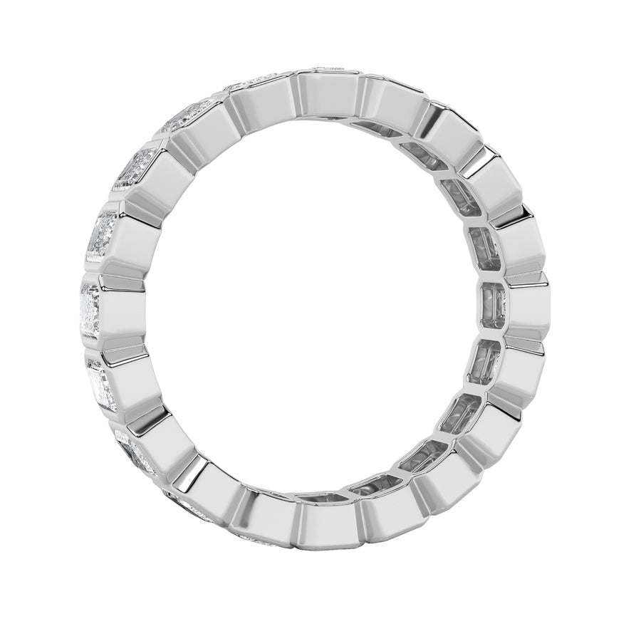 4.25Cttw Emerald Shaped Lab Grown Diamond (F/VS) Eternity Band Ring in 14K Gold