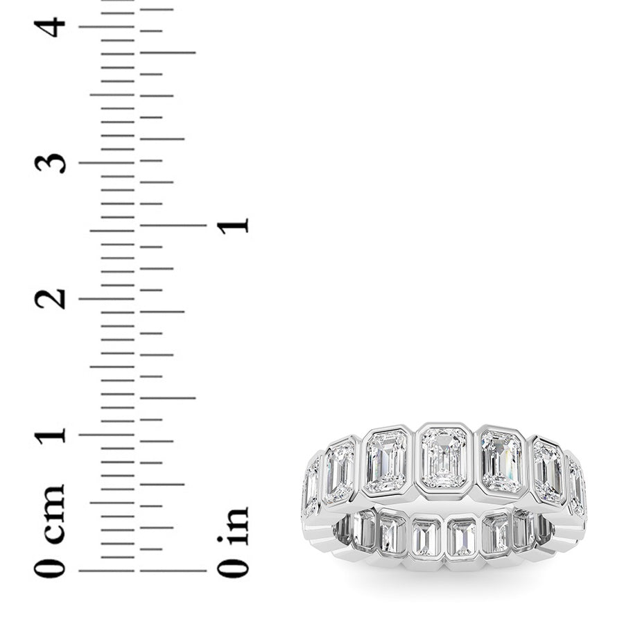 4.25Cttw Emerald Shaped Lab Grown Diamond (F/VS) Eternity Band Ring in 14K Gold