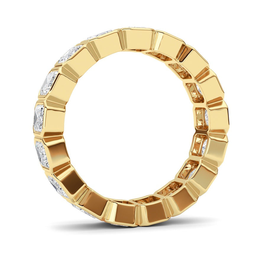 4.25Cttw Emerald Shaped Lab Grown Diamond (F/VS) Eternity Band Ring in 14K Gold
