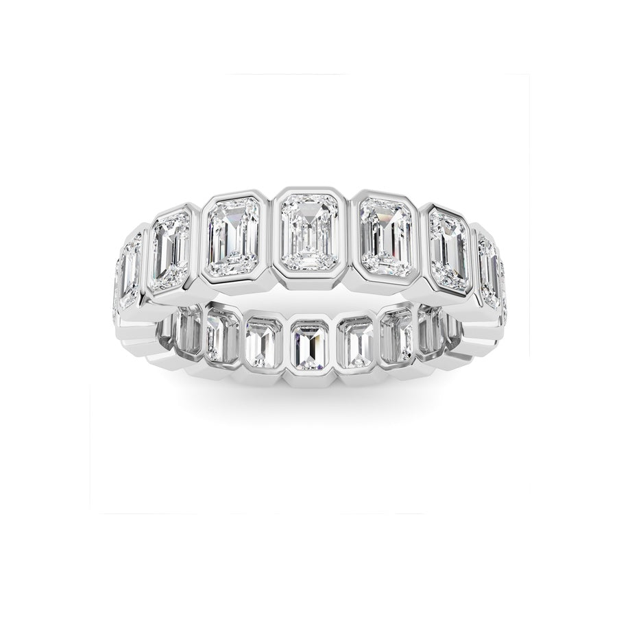 4.5Cttw Emerald Shaped Lab Grown Diamond (F/VS) Eternity Band Ring in 14K Gold
