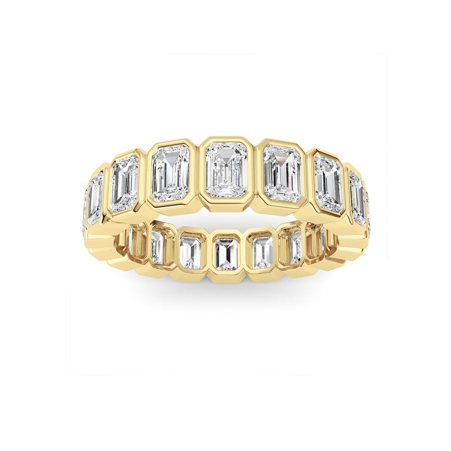 4.5Cttw Emerald Shaped Lab Grown Diamond (F/VS) Eternity Band Ring in 14K Gold