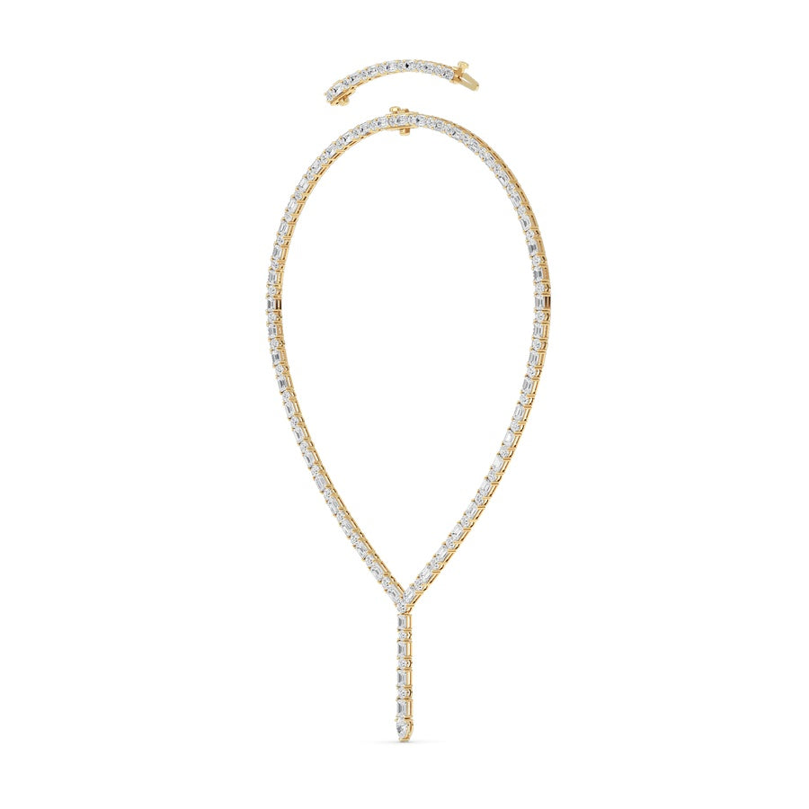 28Cttw Mix Shaped Lab Grown Diamond Necklace in 14K Gold (F/VS)