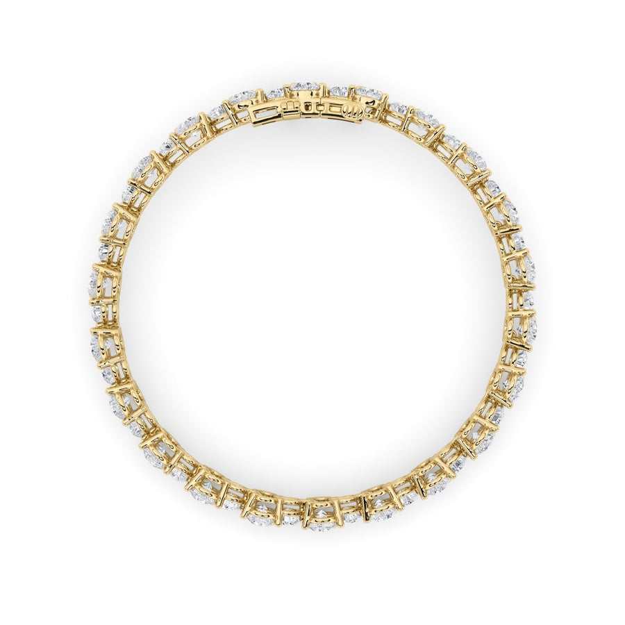 13Cttw Round Shaped Lab Grown Diamond (F/VS) Cluster Bracelet in 14K Gold