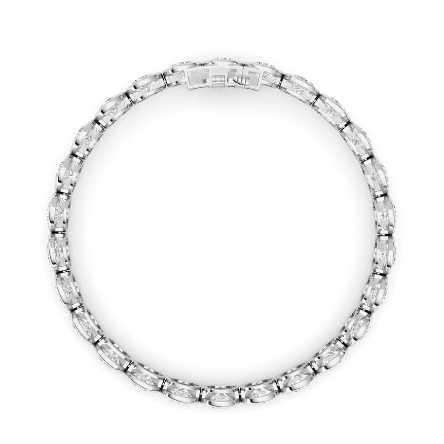 15Cttw Round Lab Grown Diamond (F/VS ) Bezel Set Bracelet in 14K Gold