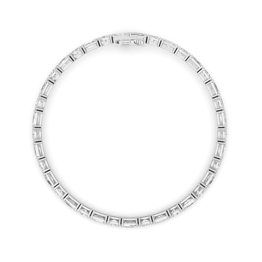 10Cttw Emerald And Round Lab Grown Diamond (F/VS )Bracelet in 14K Gold