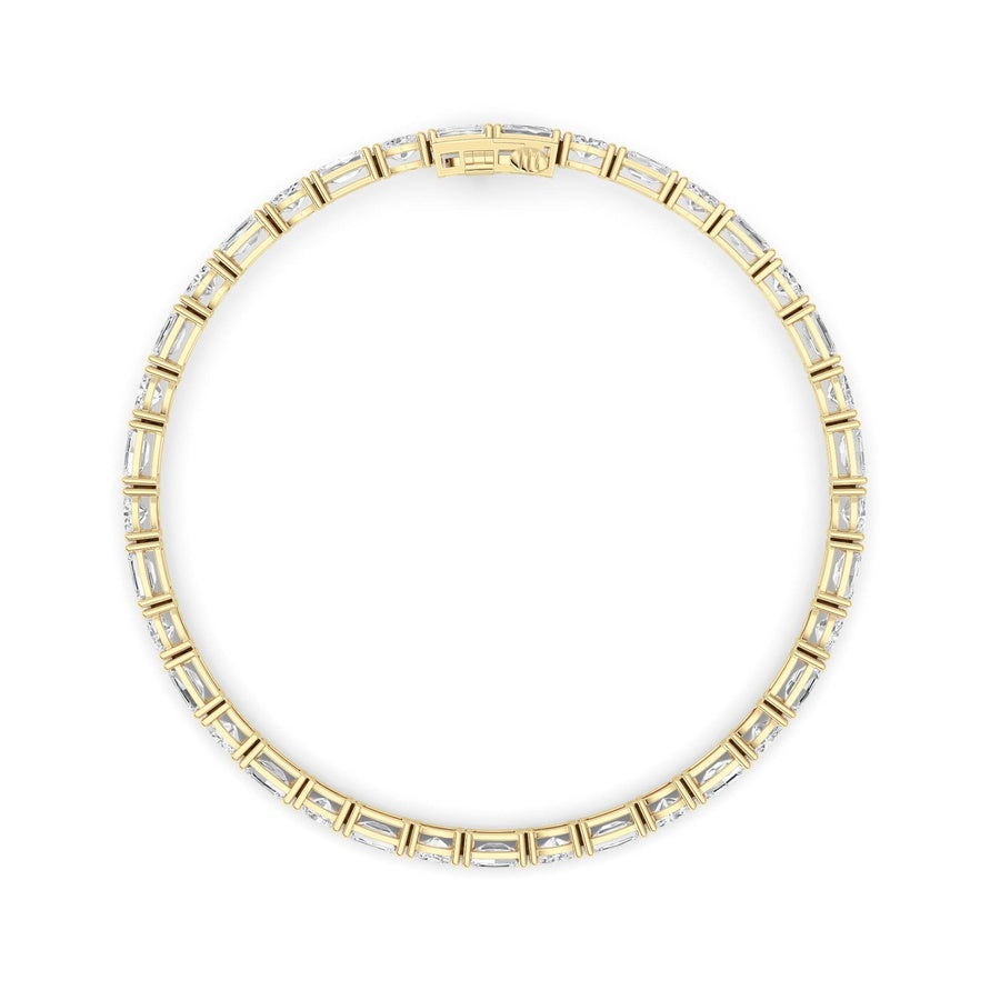 10Cttw Emerald And Round Lab Grown Diamond (F/VS )Bracelet in 14K Gold