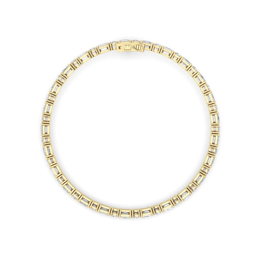 7Cttw Emerald And Round Lab Grown Diamond (F/VS )Bracelet in 14K Gold