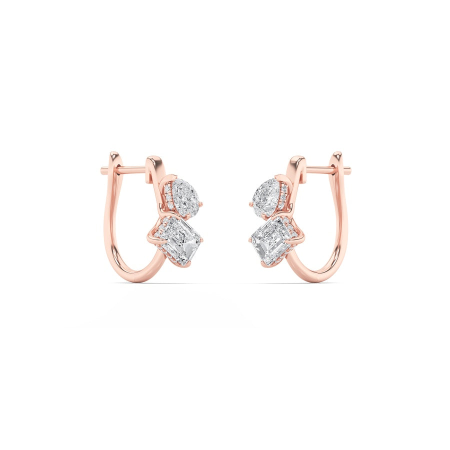 Mixed Shape Toi Et Moi Fashion Earrings lab grown diamond
