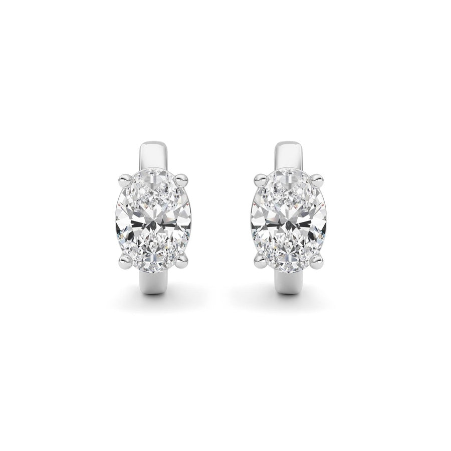 Oval Shape Huggie Earrings lab grown diamond