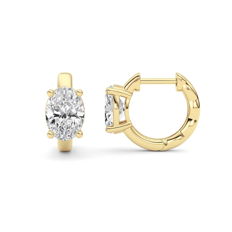 Oval Shape Huggie Earrings lab grown diamond
