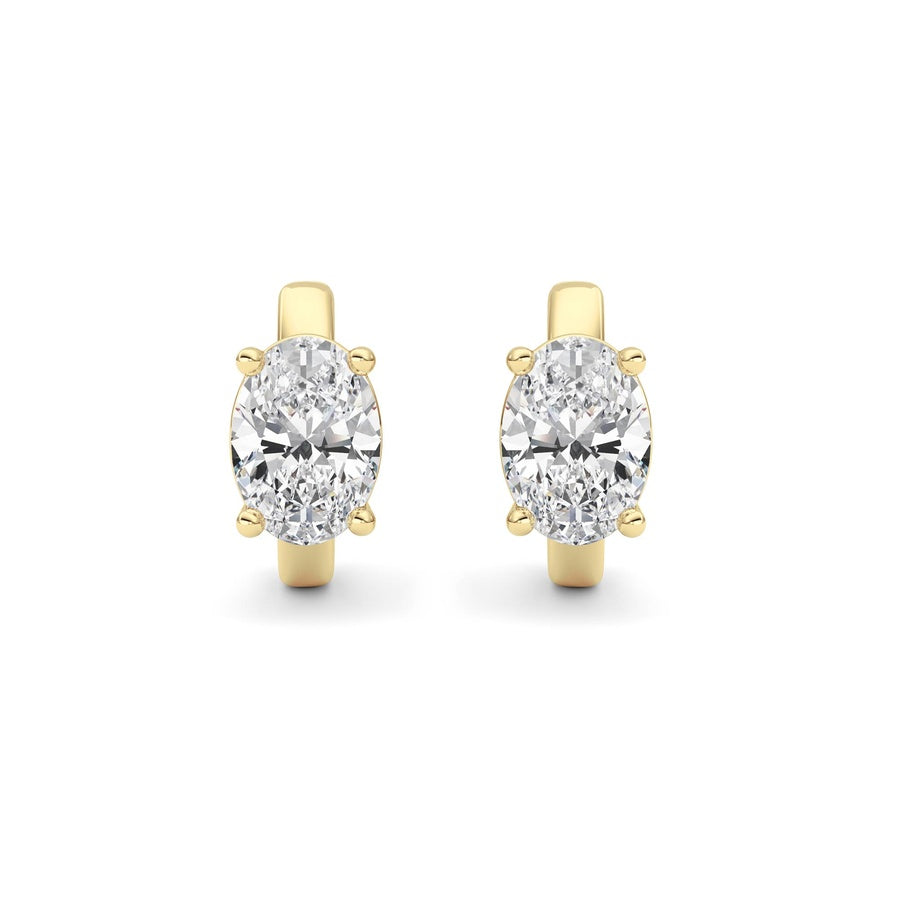 Oval Shape Huggie Earrings lab grown diamond