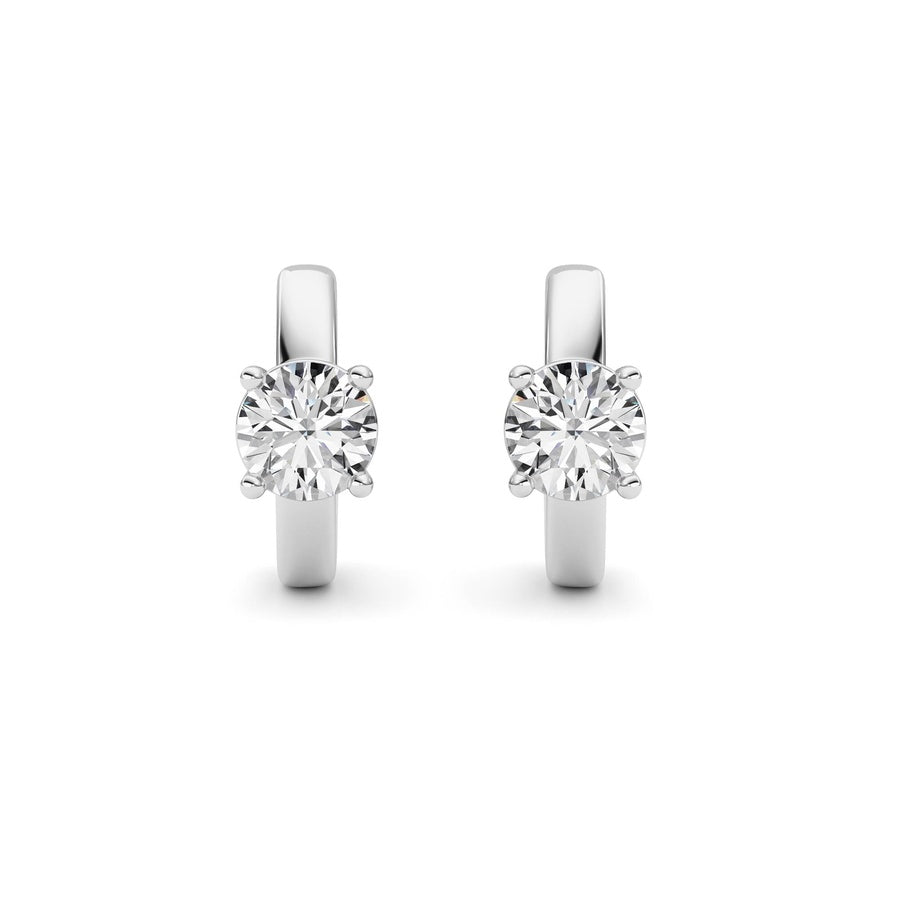 Round Shape Huggie Earrings lab grown diamond