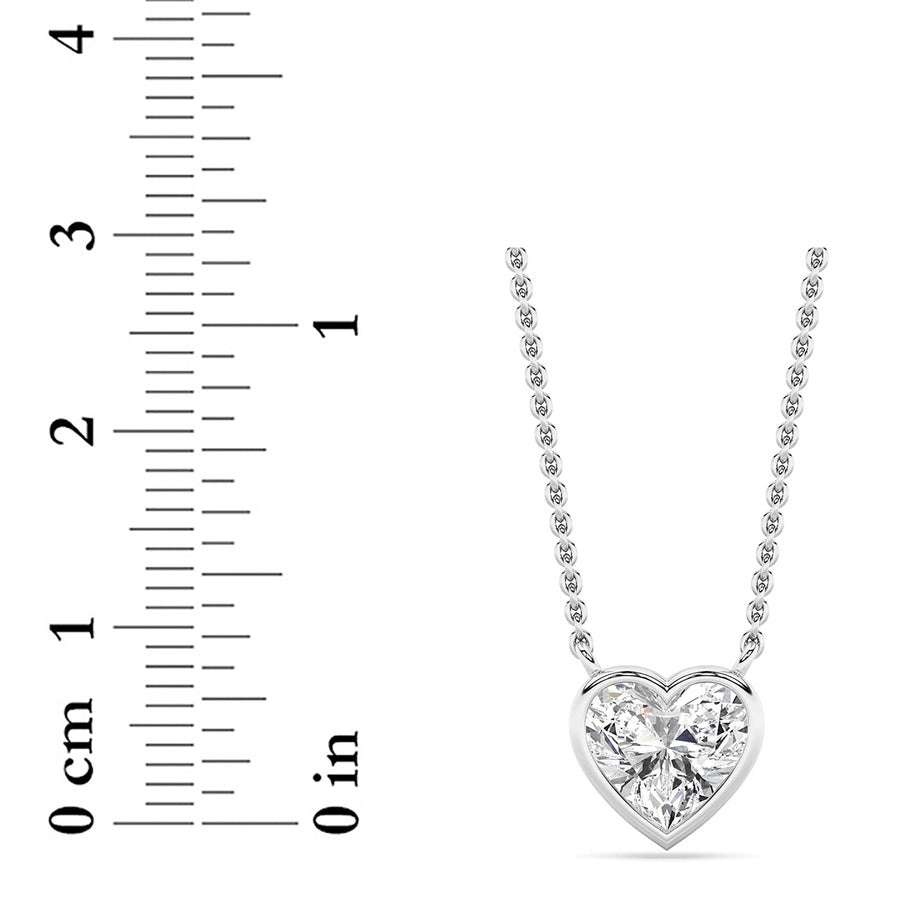 1Cttw Heart Shape Lab Grown Diamond (F/VS ) Pendant Necklace in 14K Gold