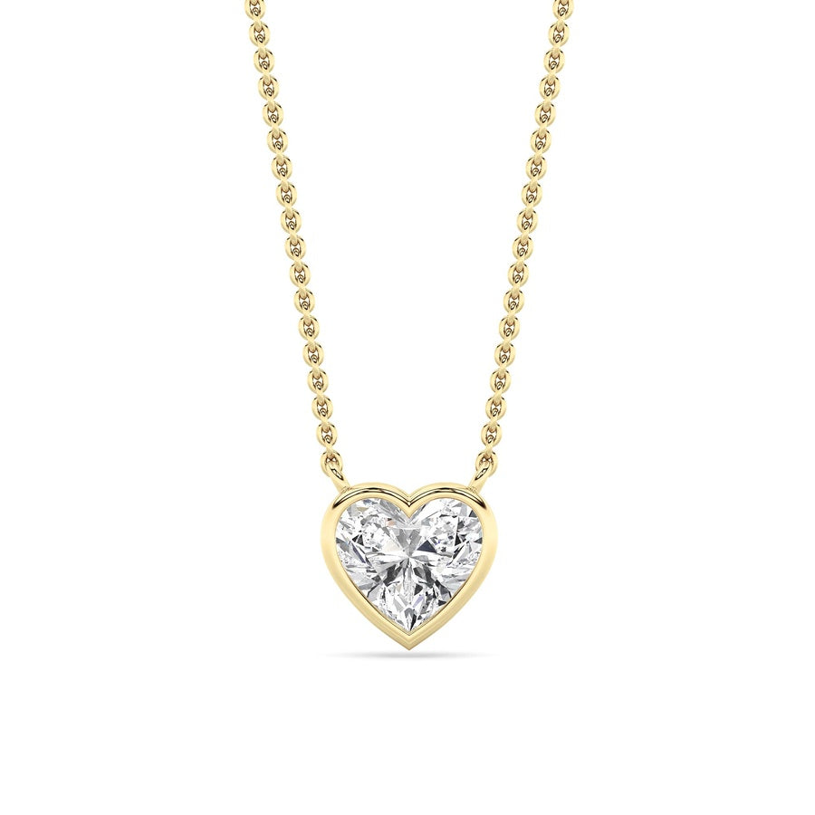 1Cttw Heart Shape Lab Grown Diamond (F/VS ) Pendant Necklace in 14K Gold