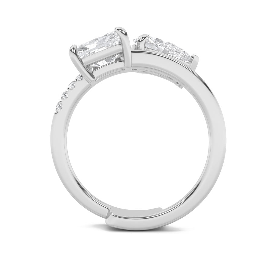 Pear Shape Toi Et Moi Fashion Ring lab grown diamond