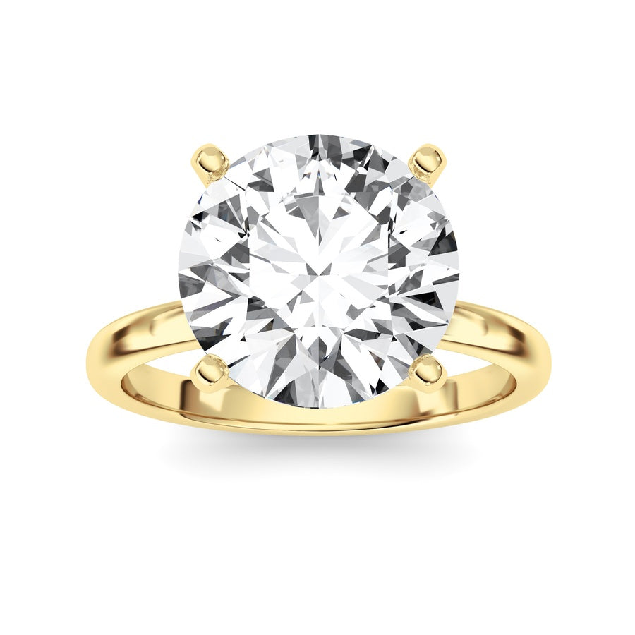 5Cttw Round Shaped Lab Grown Diamond Classic Solitaire Ring in 14K Gold (F/VS)