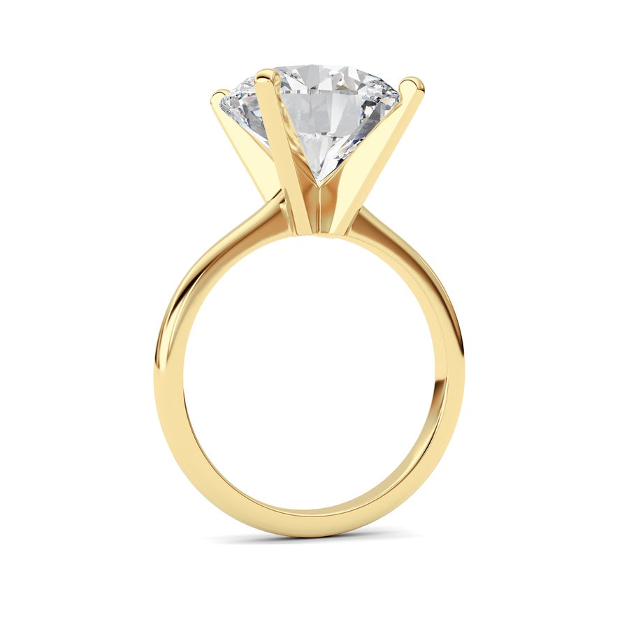 5Cttw Round Shaped Lab Grown Diamond Classic Solitaire Ring in 14K Gold (F/VS)