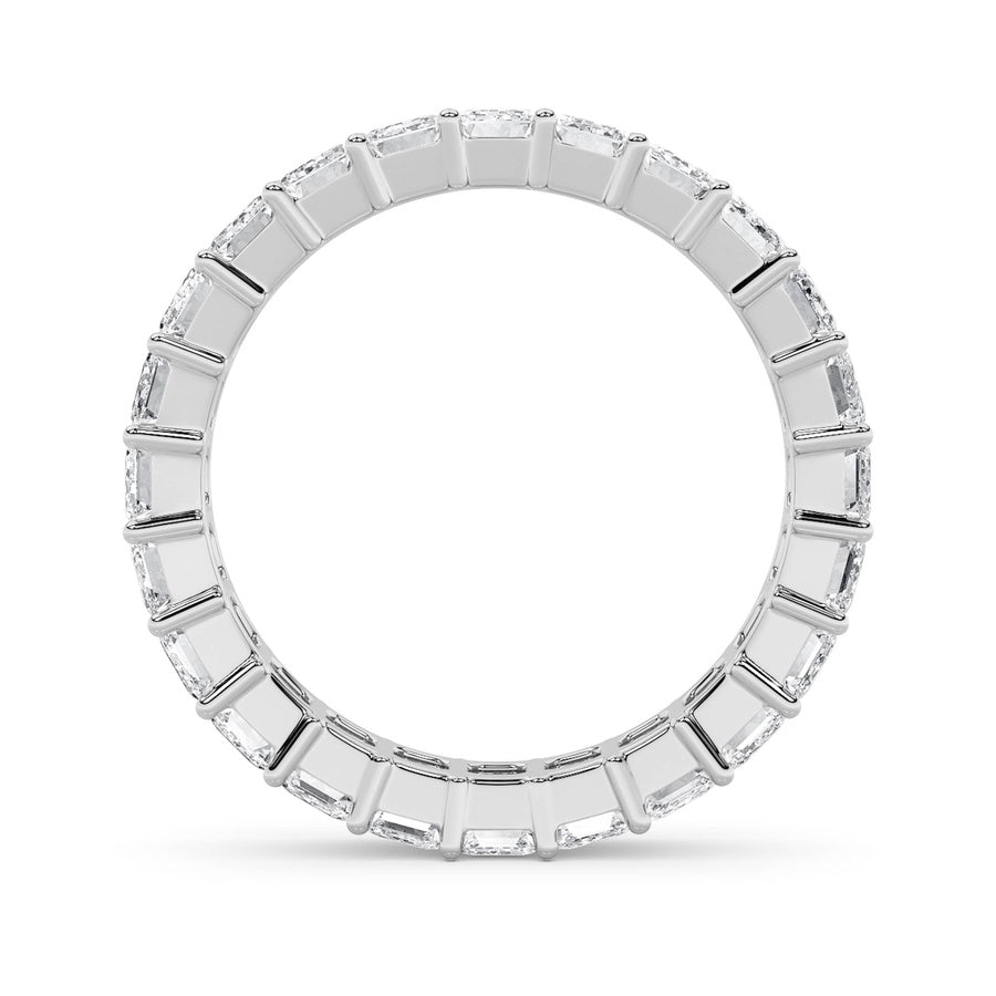 2.9Cttw Emerald Shaped Lab Grown Diamond Split Prong Eternity Ring in 14K Gold (F/VS)