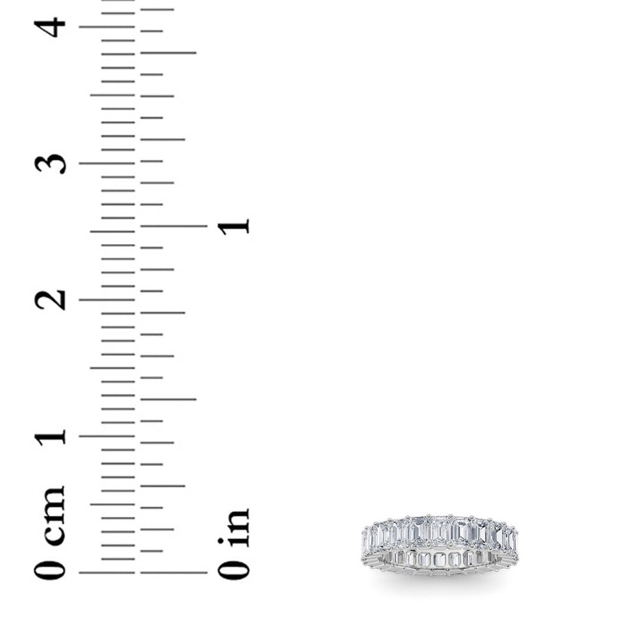 2.9Cttw Emerald Shaped Lab Grown Diamond Split Prong Eternity Ring in 14K Gold (F/VS)