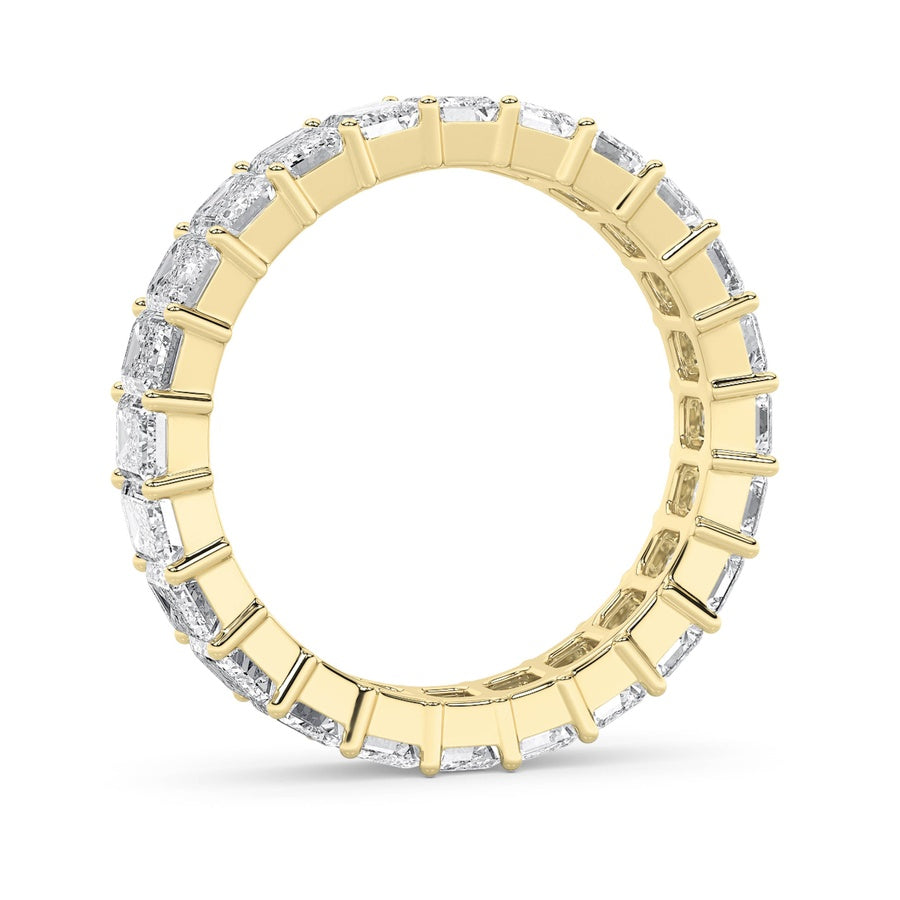 2.9Cttw Emerald Shaped Lab Grown Diamond Split Prong Eternity Ring in 14K Gold (F/VS)