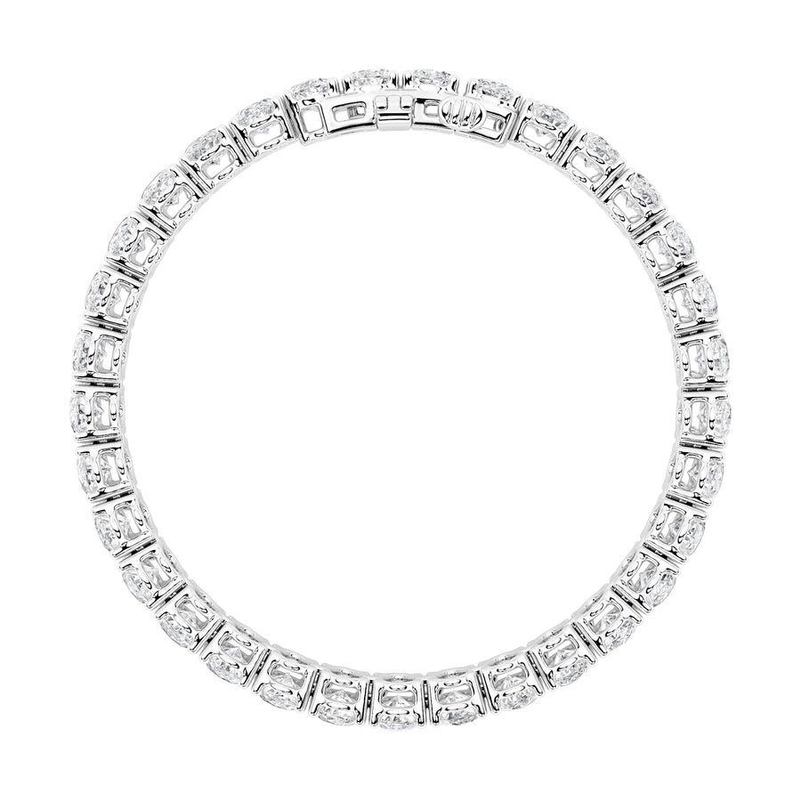24Cttw Oval Shaped Lab Grown Diamond (F/VS) East West Line Bracelet in 14K Gold