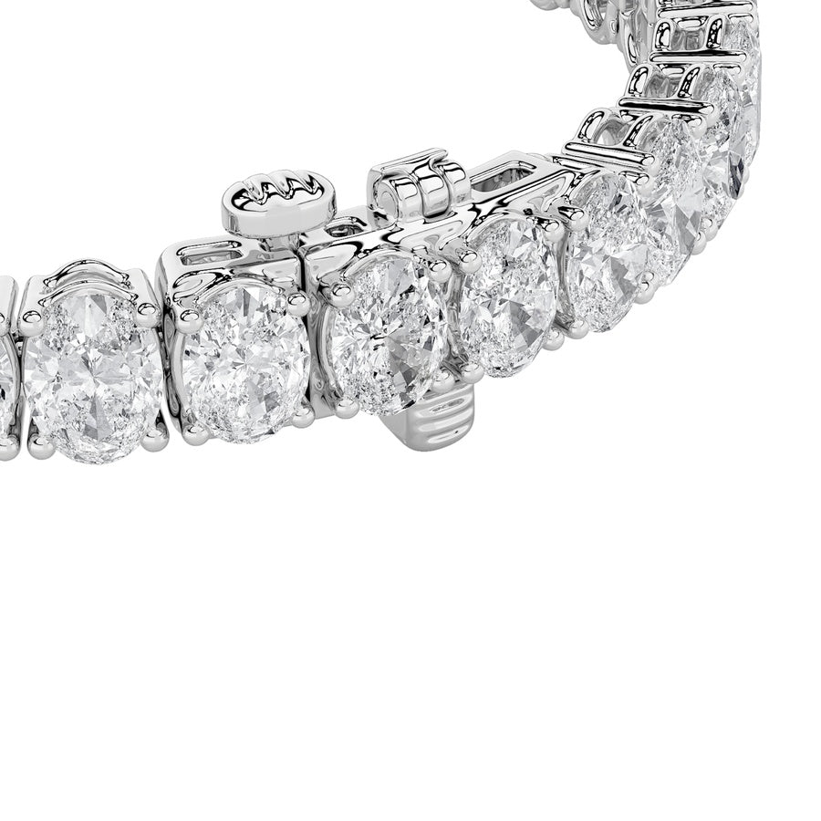 24Cttw Oval Shaped Lab Grown Diamond (F/VS) East West Line Bracelet in 14K Gold