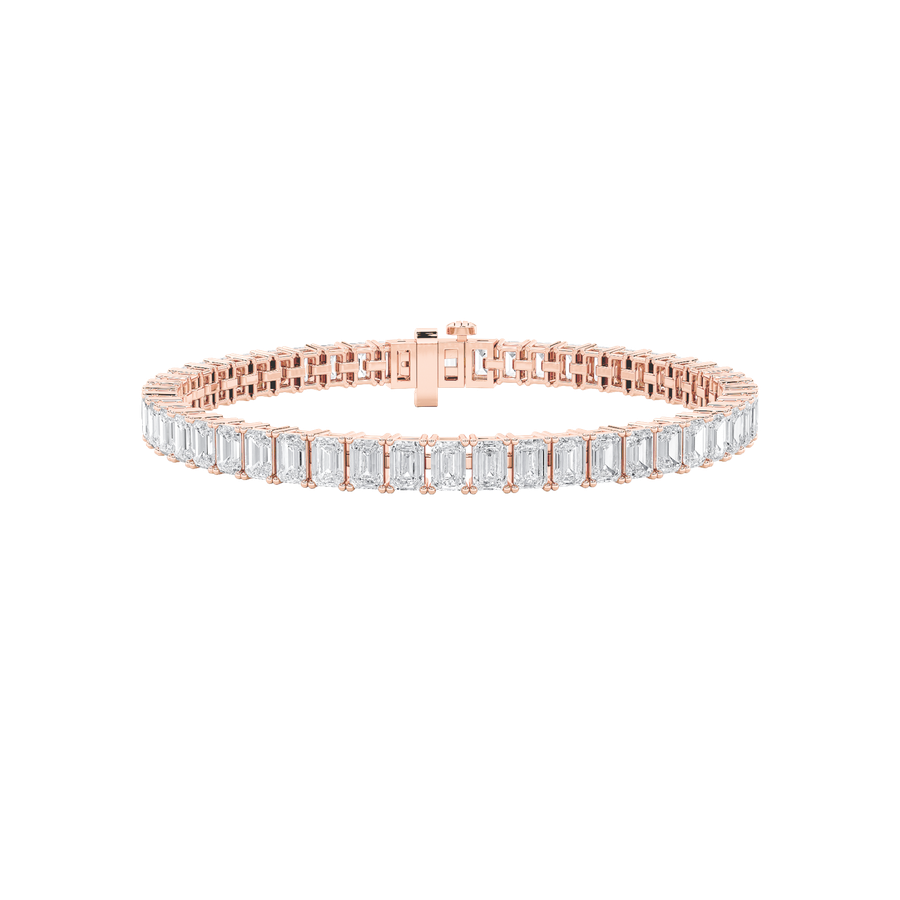 Emerald Shape East West Line Bracelet lab grown diamond