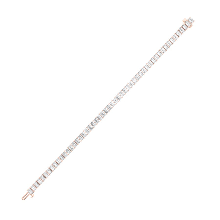 Emerald Shape East West Line Bracelet lab grown diamond