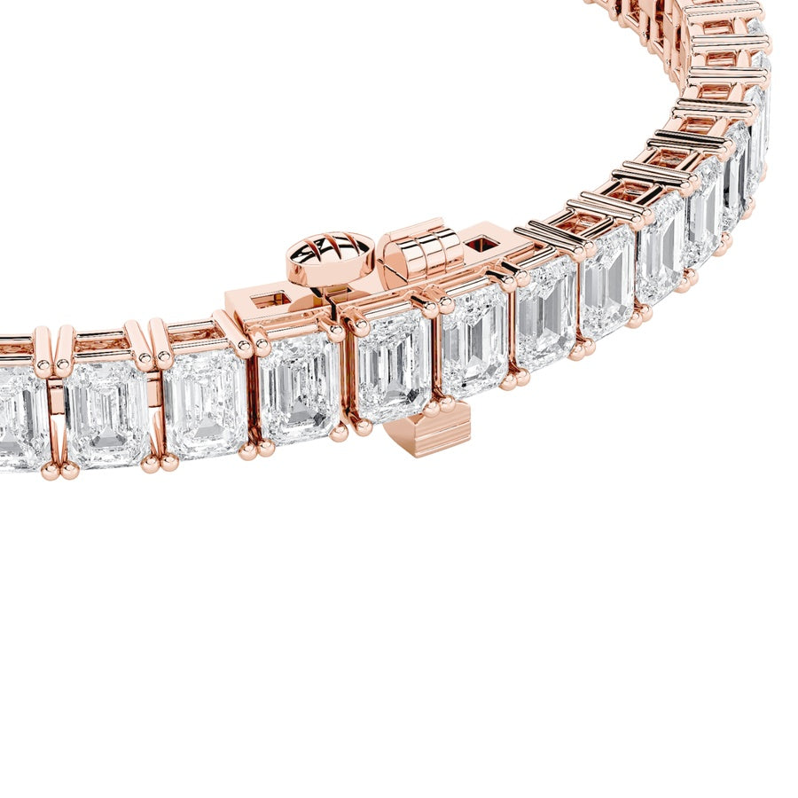 Emerald Shape East West Line Bracelet lab grown diamond