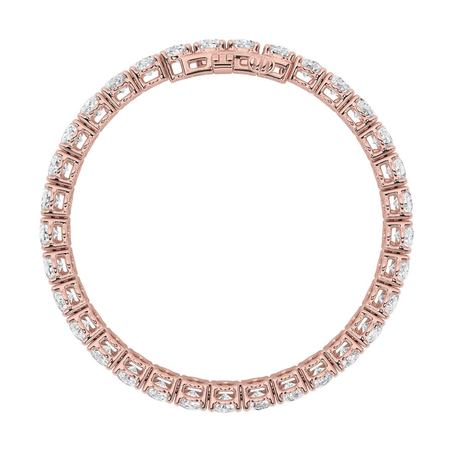 12.5Cttw Oval Shaped Lab Grown Diamond (F/VS) EastWest Line Bracelet in 14K Gold