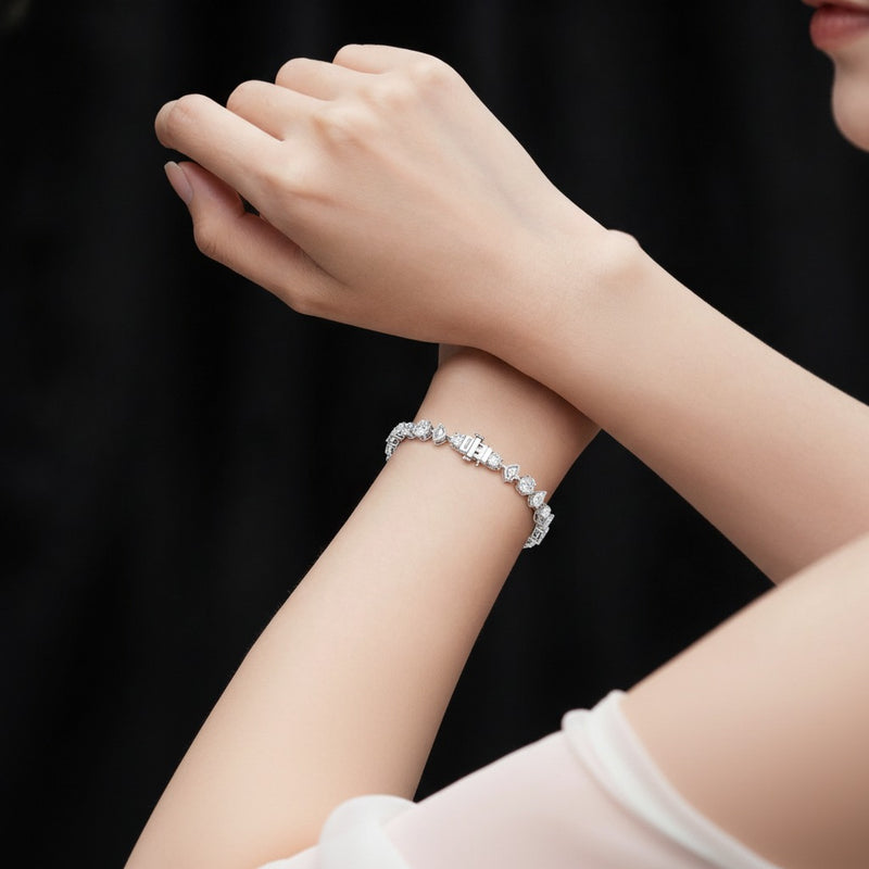 Model wearing mix bracelet