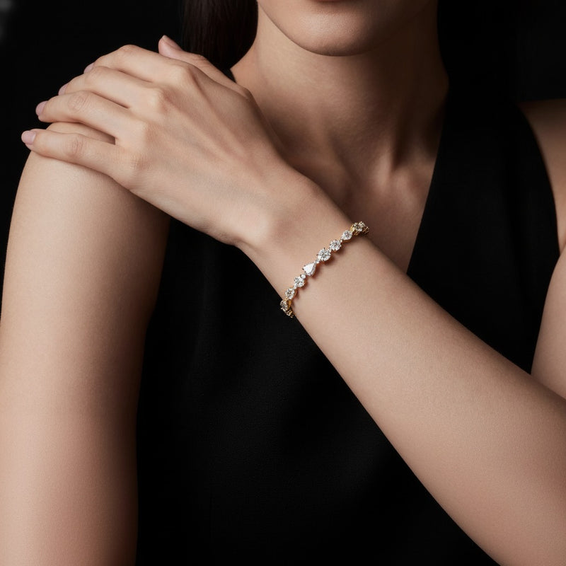Model wearing mix bracelet