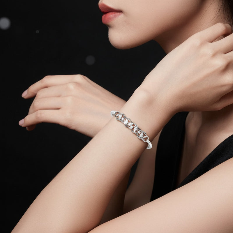 Model wearing pear bracelet