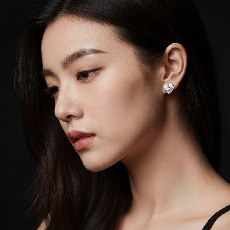 Model wearing earrings