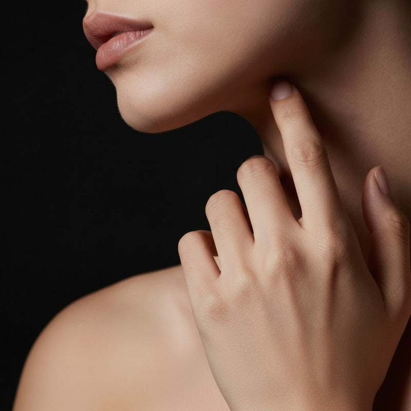Model wearing oval lab grown diamond split prong eternity ring