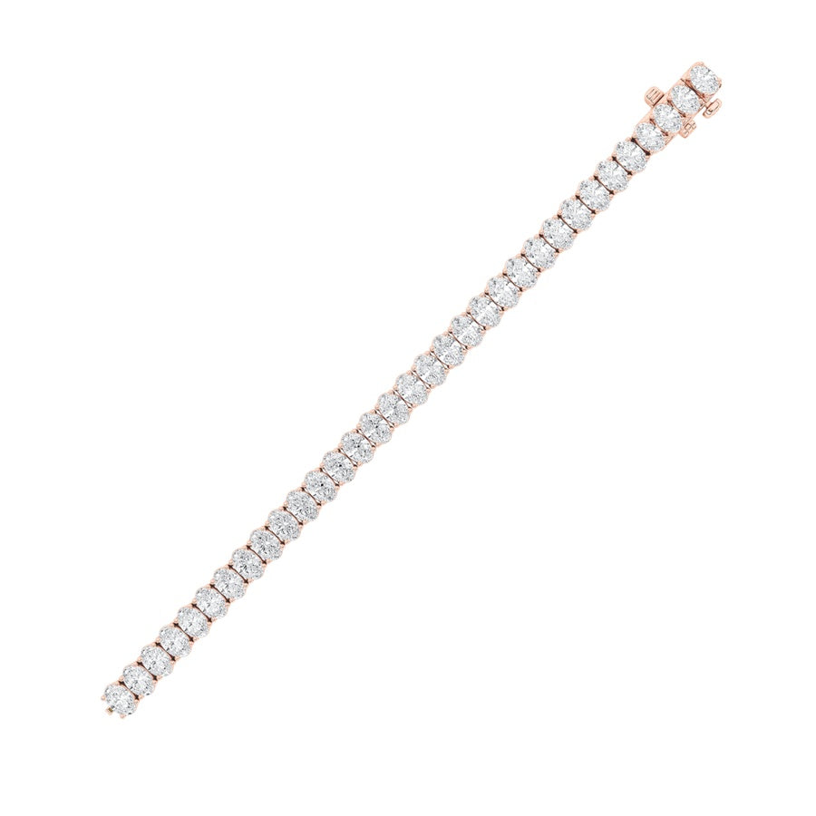 16.5Cttw Oval Shaped Lab Grown Diamond (F/VS) EastWest Line Bracelet in 14K Gold