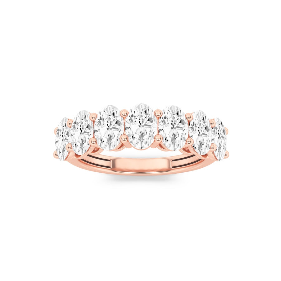 Oval Shape Seven Stone Band Ring lab grown diamond