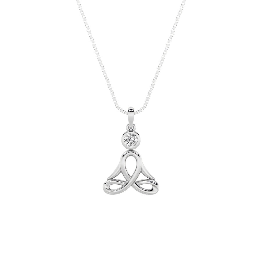 14K White Gold Necklace KJ01418P.RD-0.2-21F