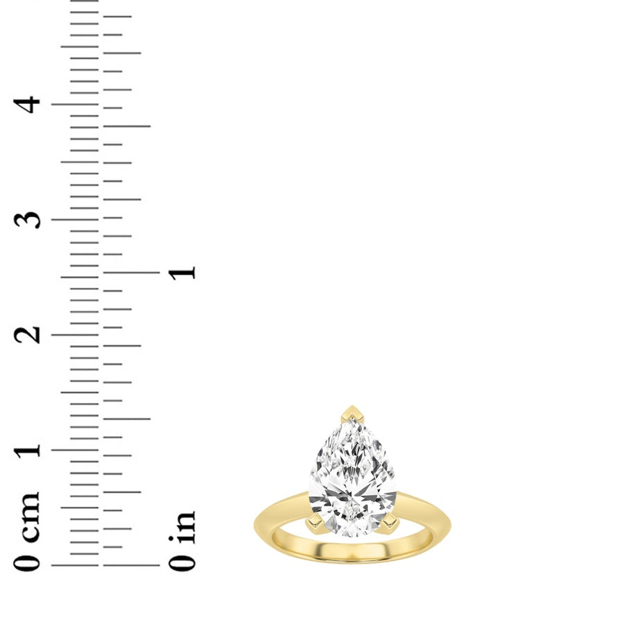 3CTW Pear Shaped Lab Grown Diamond (F/VS) Ring in 14K White Gold