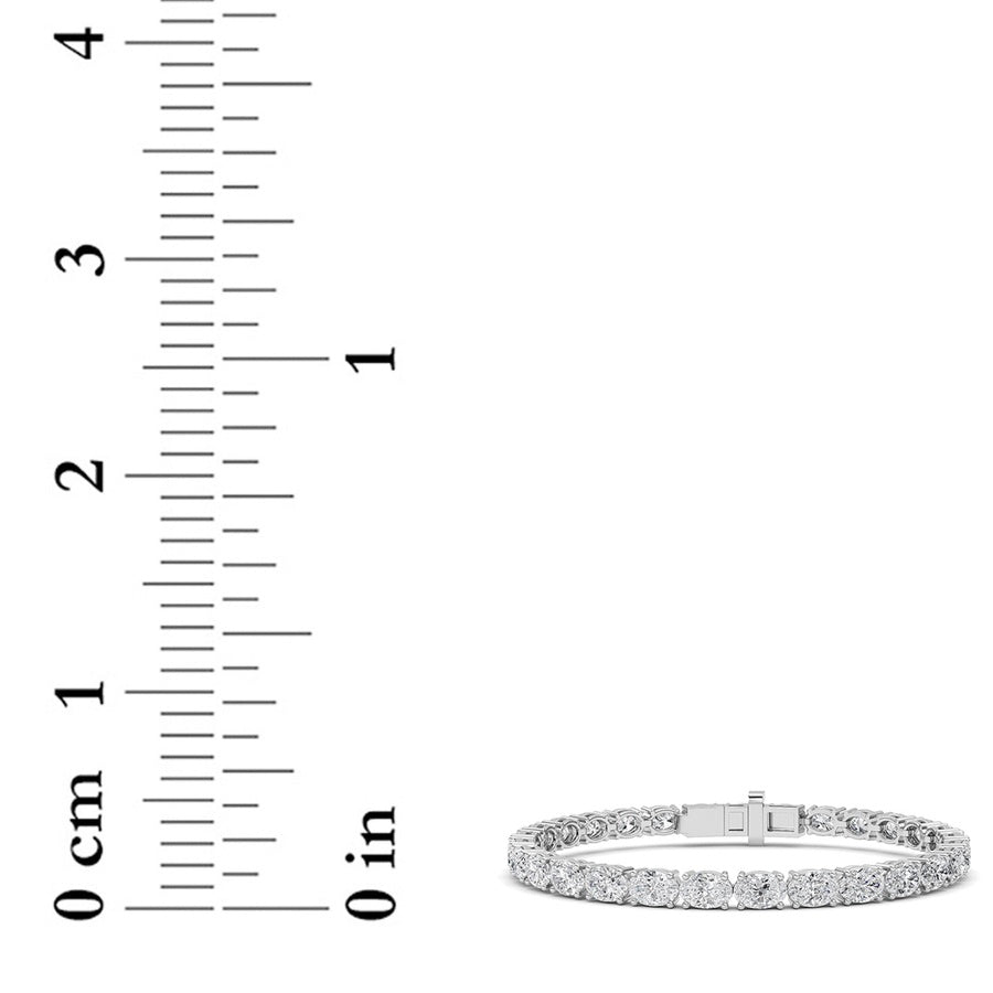 Oval Shape Classic Line Bracelet lab grown diamond
