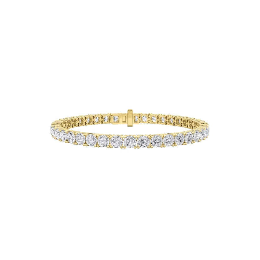 15Cttw Round Shaped Lab Grown Diamond (F/VS) Tennis Bracelet in 14K Gold