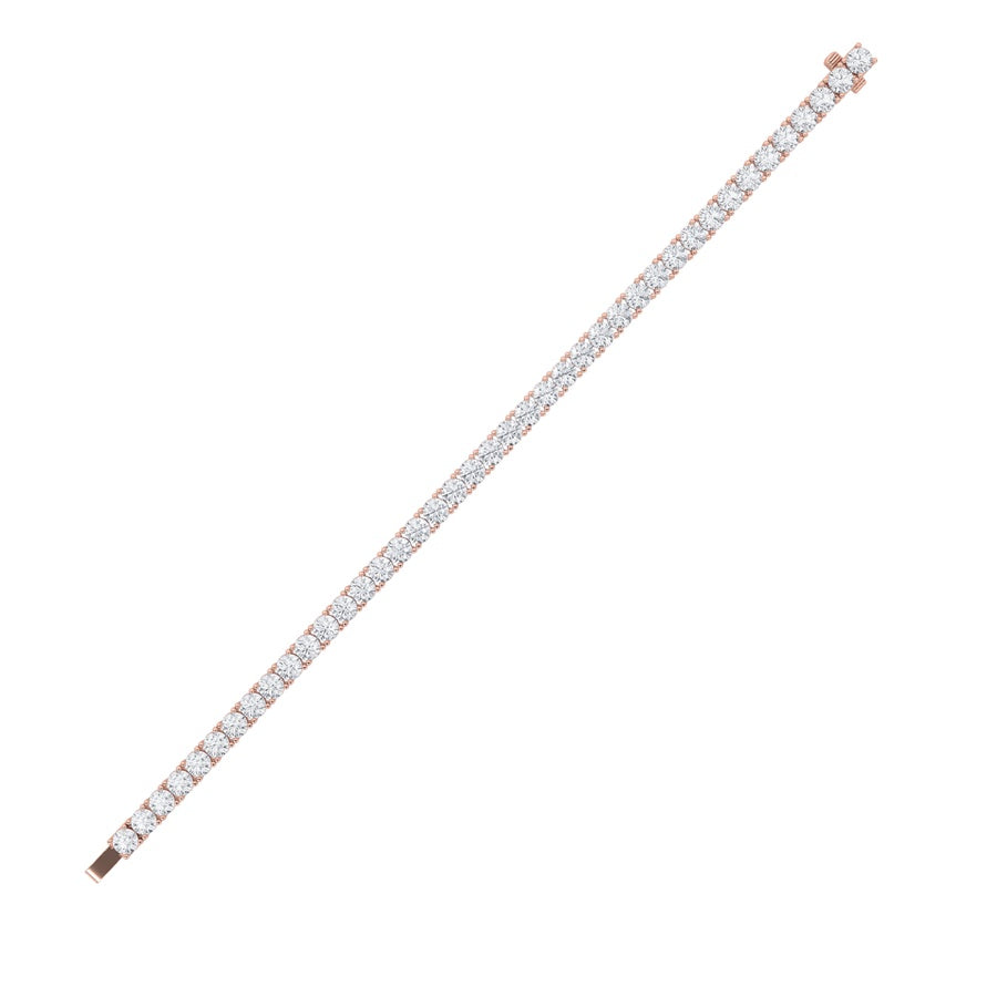 9.75Cttw Round Shaped Lab Grown Diamond (F/VS) Classic Tennis Bracelet in 14K Gold