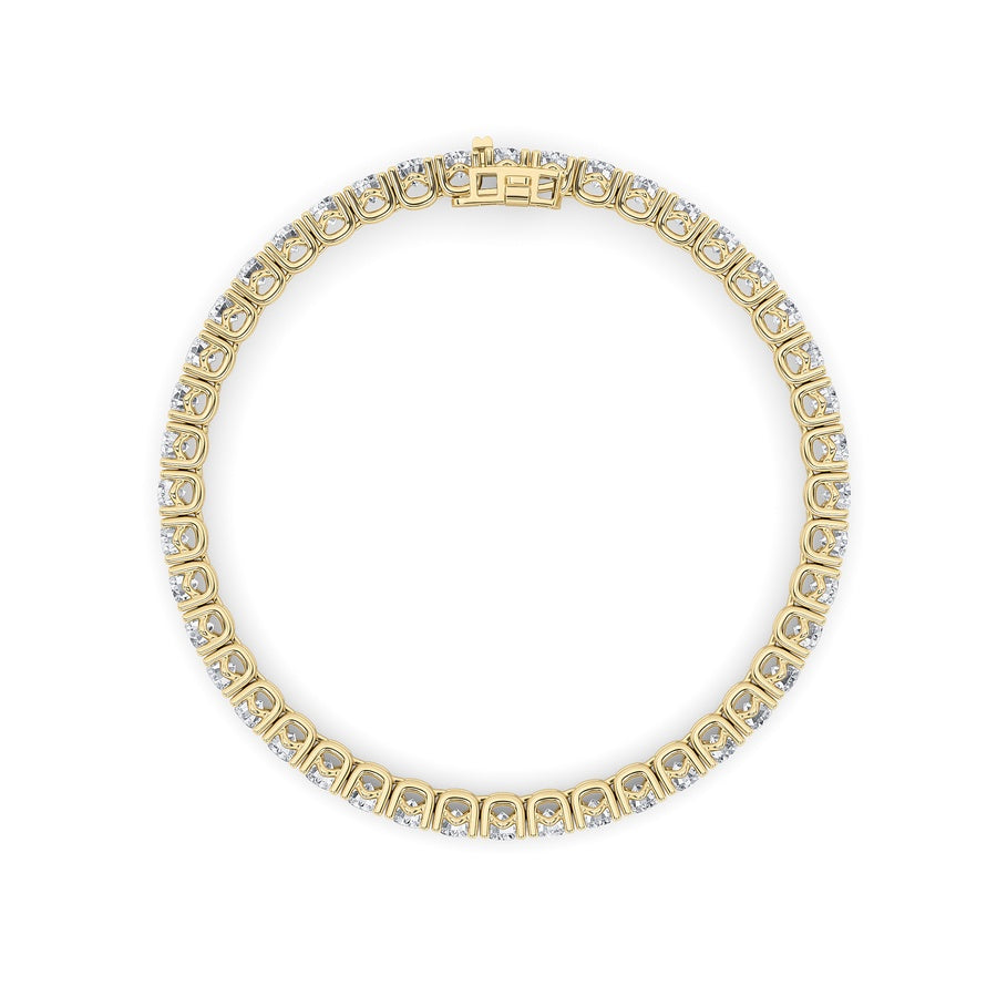 10Cttw Round Shaped Lab Grown Diamond (F/VS) Tennis Bracelet in 14K Gold