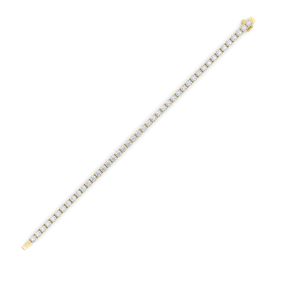 10Cttw Round Shaped Lab Grown Diamond (F/VS) Tennis Bracelet in 14K Gold