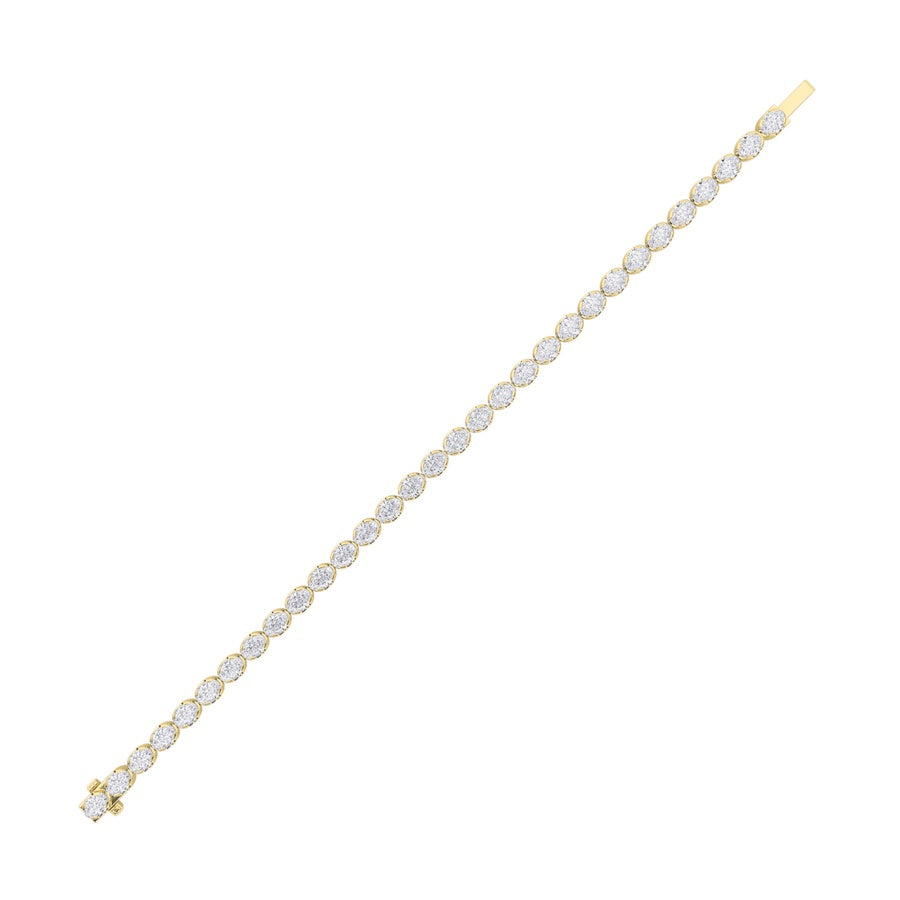 10.5Cttw Oval Shaped Lab Grown Diamond (F/VS) Bracelet in 14K Gold