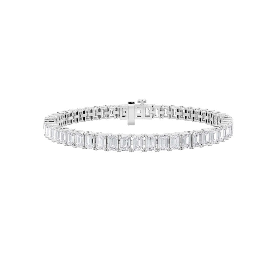 Emerald Shape East West Line Bracelet lab grown diamond