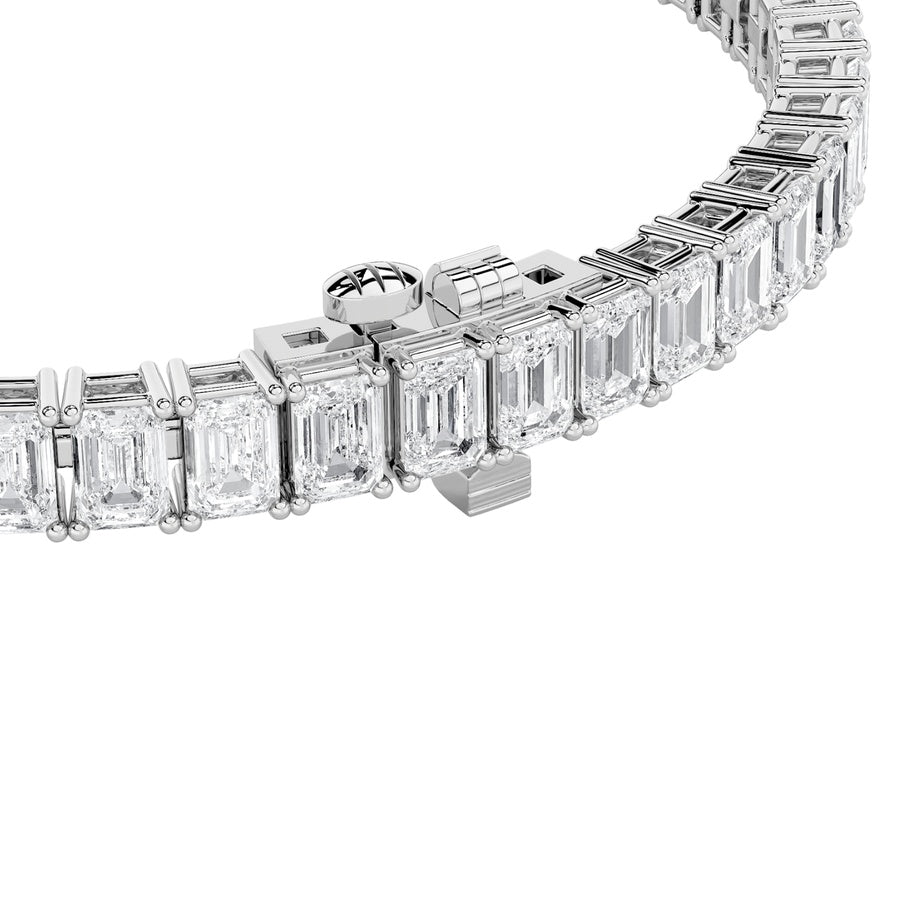 Emerald Shape East West Line Bracelet lab grown diamond